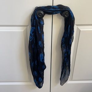 Alexander McQueen Black and Blue Scarf